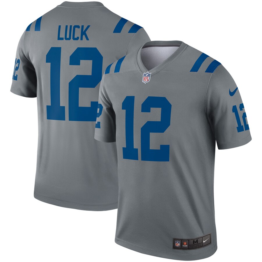 Men Indianapolis Colts #12 Luck grey Limited Nike NFL Jerseys->kansas city chiefs->NFL Jersey